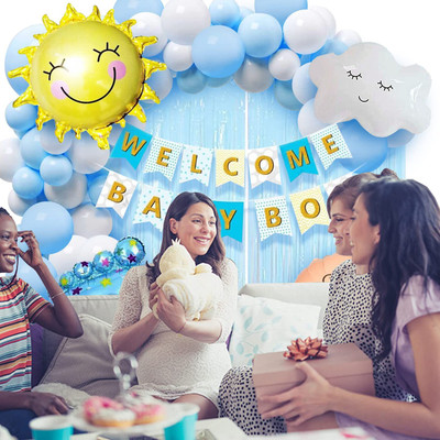 Nisha Enterprises Welcome Baby Boy Decoration Kit – 47 Pcs