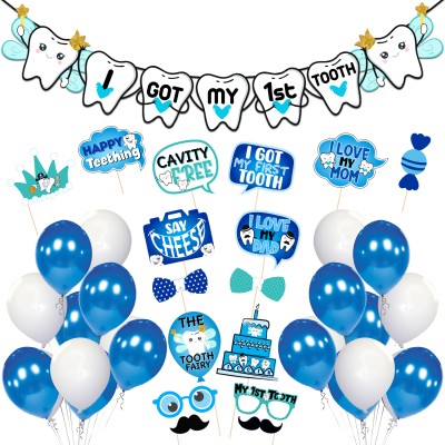 ZYOZI I Got My First Tooth Decoration,First Tooth Decoration Items for Baby,1st Tooth(Set of 42)
