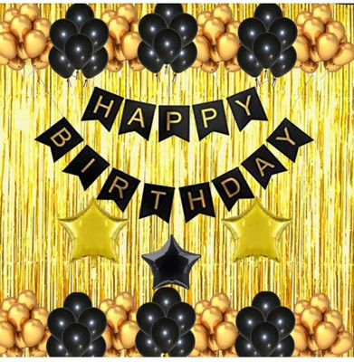 Raaz Baaz NEW-Solid Happy Birthday Balloons Decoration Kit 46 Pcs(Set of 46)