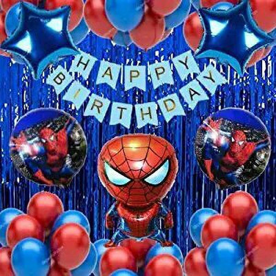 PARTY BREEZE spiderman birthday decorations theme combo kit for boys girls adults(Set of 38)