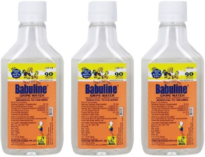 Babuline Gripe Water Ayurvedic Herbal Water for Kids - 135ml, Pack of 3 (Each Pack 135ml x 3)(Set of 3)