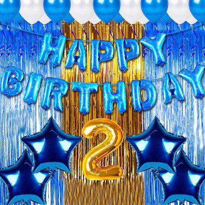 Choice Corner 2nd Birthday Theme Combo Items With Balloons Shimmer For Kids Party Decoration(Set of 37)