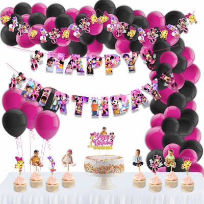 Seyal Personalized/customized (Minnie Mouse-Birthday Combo Sets-Theme Sets)(Set of 1)