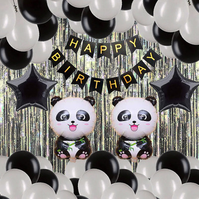 PARTY BREEZE panda theme birthday party combo set(Set of 37)