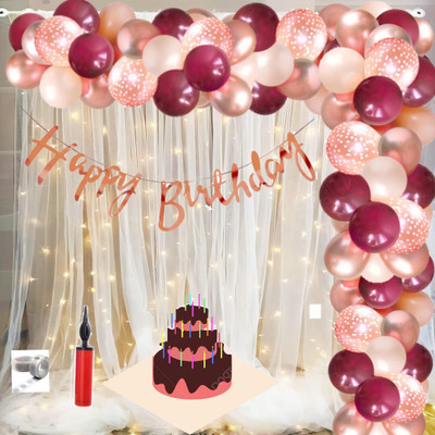 festobox ROSE GOLD & BURGUNDY THEME-82(Set of 82)