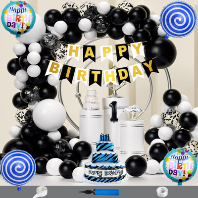 Crazykart Cake Theme First 1st Birthday Decoration Kit For Boys Party Balloon Items Combo(Set of 65)