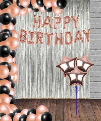 BBG BBG_Solid Happy Birthday Foil Rose Gold Set with 30 HD Metallic Balloons
