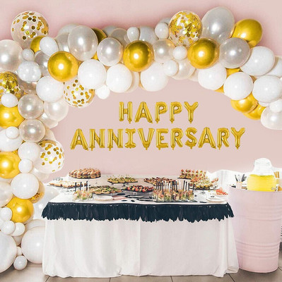 Events Framer EvFr Anniversary Balloons for 37Pcs Happy Anniversary Items Kit(Set of 37)