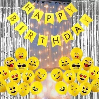 Kaliram & Sons Premium Latest and Unique Emoji Birthday Decoration Kit (Pack of 54)(Set of 54)