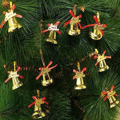 BBG BBG_Christmas Decoration Golden Bell, Christmas Hanging Decoration(Set of 24)