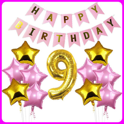 Acril Birthay Decorations Combo set(Set of 12)