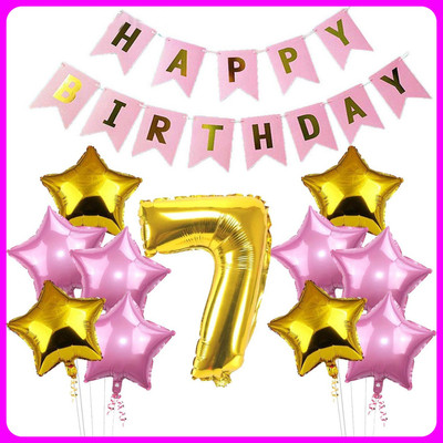 Acril Birthay Decorations Combo set(Set of 12)