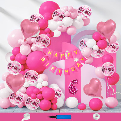 Choice Corner 6 Year Happy Birthday Decoration Kit Combo For Kids Party Celebrations(Set of 89)