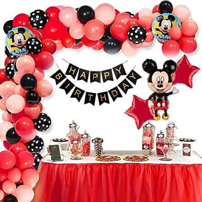 BBG BBG_Black and Red 63Pcs mickey mouse decoration items combo(Set of 63)