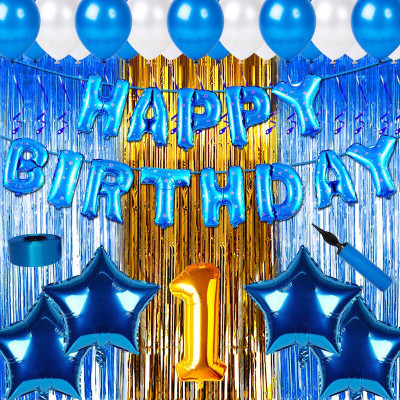 Shopperskart 1st First Birthday Decorations Kit Items For Baby Girls Boys Party & Celebration(Set of 73)