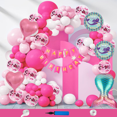 Choice Corner Birthday Decoration Kit Combo Mermaid Theme Foil For Party Celebrations(Set of 89)