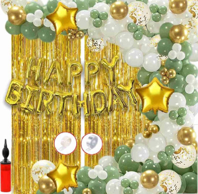 BBG BBG_Golden Theme Happy Birthday Decoration Items Kit Combo For Kids & Adults(Set of 87)