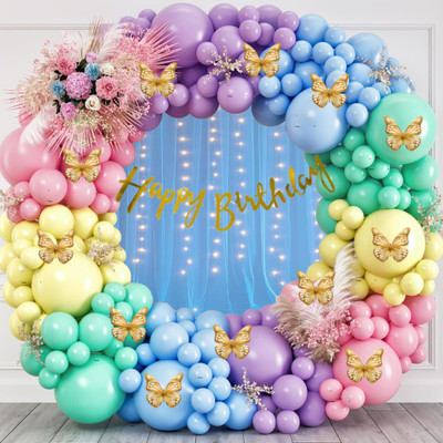 festobox Happy Birthday Decoration Combo Kit with 3D Butterflies(Set of 50)