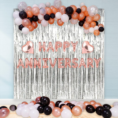 1iAM A Glosy Rose Gold Anniversary Decoration Combo package(Set of 57)