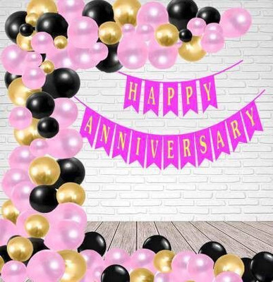Prihit FK_Anniversary Decoration Combo Kit, Anniversary Balloons Combo Complete Set(Set of 51)