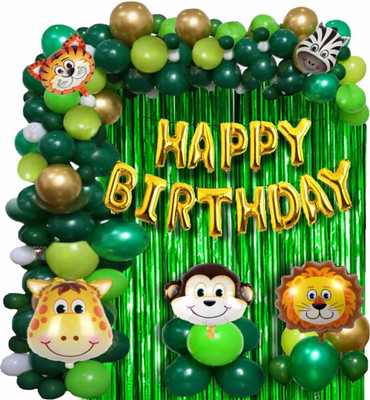 ARV Jungle theme Birthday Party Decorations items For boys(Set of 100)