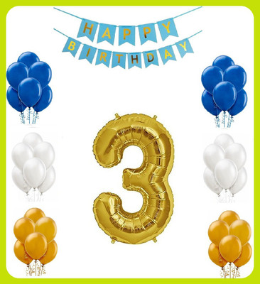 Acril Birthday Combo Party Decoration Kit(Set of 52)