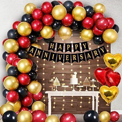 Kapoor stores Happy Anniversary Decoration Kit Combo 71 Pcs for Husban,Wife,Couples(Set of 71)