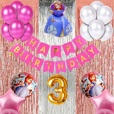 Choice Corner Third Happy Birthday Sofia Theme Combo Balloons Shimmer For Party Decorations(Set of 40)