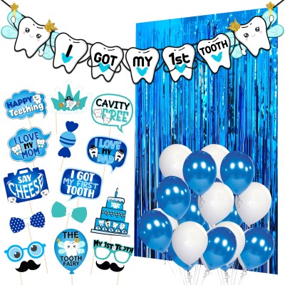 ZYOZI I Got My First Tooth Decoration,First Tooth Decoration Items for Baby,1st Tooth(Set of 43)