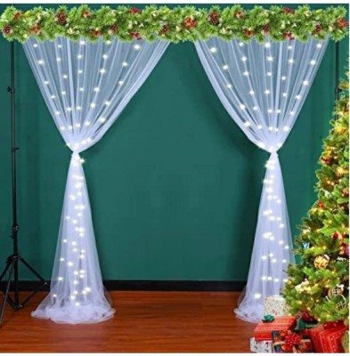 flipmate Solid White Net Curtain cloth backdrop Combo for HBD, Wedding decoration (Set of 1) Balloon(White, Pack of 1)