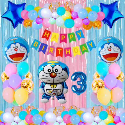 Choice Corner Happy Birthday Combo Kit For Doraemon Theme Birthday Party Decoration(Set of 40)