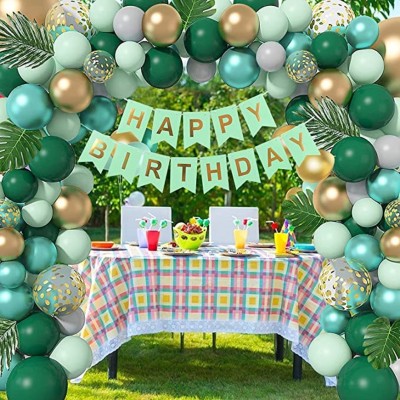 Rainy Decor Presents Happy Birthday Jungle Theme Decoration Combo / Kit / Pack / Set(Set of 56)