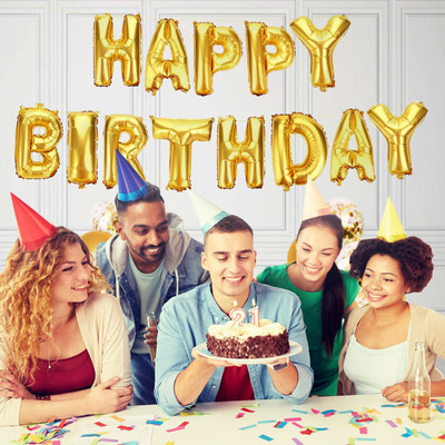 AAFOS Solid AA20 Letter Balloon(Gold, Pack of 1)