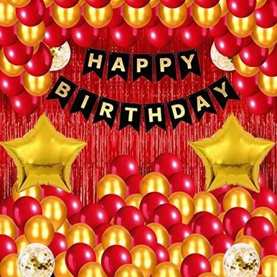 PARTY MIDLINKERZ Printed Happy Birthday Decoration kit Combo - 33 Pcs for Birthday Decor(Set of 33)