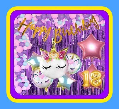 Magic Window Z_xNewArived_Unicorn Gold C 40 pc Birthday Combo Kit Gold No.18 Balloon(Set of 40)