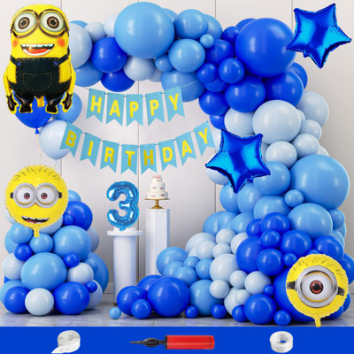 Crazykart Minions Theme Third 3rd Birthday Decoration Kit For Boy Party Item Balloon Combo