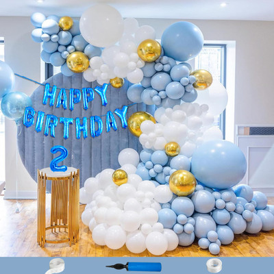 Crazykart Second 2nd Birthday Decoration Kit For Boys Party Decoration Items Balloon Combo(Set of 130)
