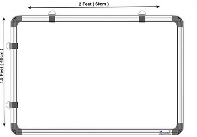Smartix Reversible Wooden 1.5x2 Ft. Double Sided Whiteboard with Duster and Marker | Front Dry Erase Marker & Reverse Chalk Board | Glossy Surface |Robust Aluminum Frame|(45x60 cms) Whiteboards and Duster Combos(White, Green)