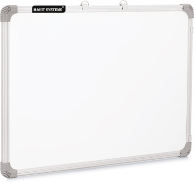 Mahit Systems 1.5x2 Ft. Double Sided White Board|Front Dry Erase Marker & Reverse Chalk Board- White, Black board(41 cm x 59 cm)