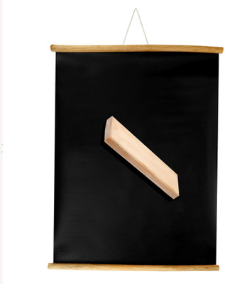 Eduway 2x3 Ft. (24x36 Inch) Wall Hanging Wooden Roll-Up Chalk Board (Set of 1)// Black board(91 cm x 61 cm)