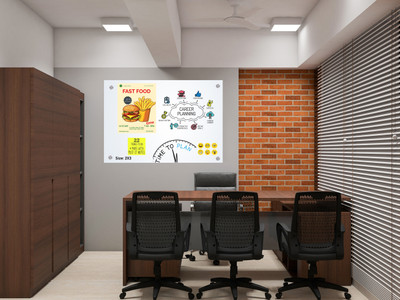 WRITING AND DISPLAY Mercury White glass magnetic board 2*3 for school&office,home White board(60 cm x 90 cm)