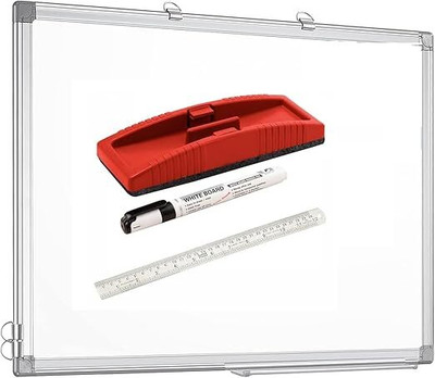 Eclet Non Magnetic 1x1.5 Feet Double Sided White Board(Duster + Marker + Scale) White board(43 cm x 28 cm)