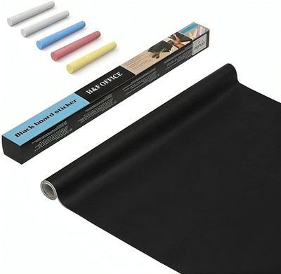 PEACORAA 200 inch Stickers Black board Kids Study School Room Chalkboard Decal(45X200Cm) Chalkboard Sticker(Pack of 1)