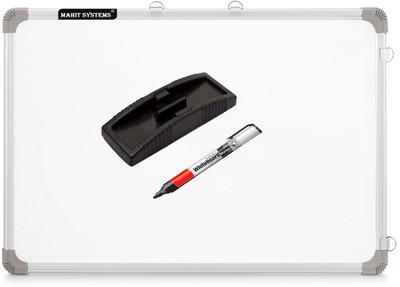 Mahit Systems 1.5x2 Ft. Double Sided White Board and Chalk Board with Duster or Marker~ White, Black board(41 cm x 59 cm)