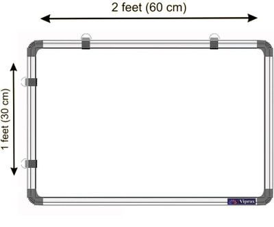 Viprax Non Magnetic Melamine 1X2 Feet Slate Double-Sided Writing Whiteboard & Chalkboard Whiteboards(White, Green)