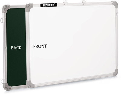 Techfab Non Magnetic 1.5x2 Ft. Dual Sided White Board & ChalkBoard with Marker & Duster' White, Green board(41 cm x 59 cm)
