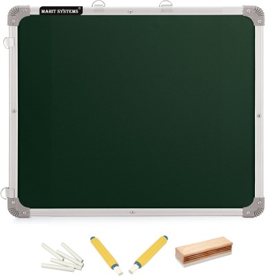 Mahit Systems .1.5x2 ft Non-MG Chalk and white board used for School,Home and Office Green, White board(41 cm x 59 cm)