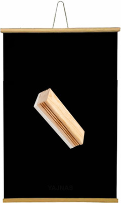 ShelfKing 2X3 Feet, Non-Magnetic Roll Up Wooden Black Board & 1 Premium Wooden Duster Black board(24 inch x 36 inch)
