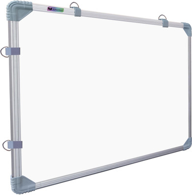 Eduway Super Nova Glossy Surfaced Whiteboard, Green Chalk Board Surface On Back Side, Size : 2x1.5 Ft. White, Green board(45 cm x 60 cm)
