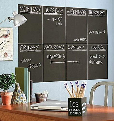 ASTOUND Decal Chalkboard with 5 Chalks Wall Sticker Black board(200 cm x 45 cm)